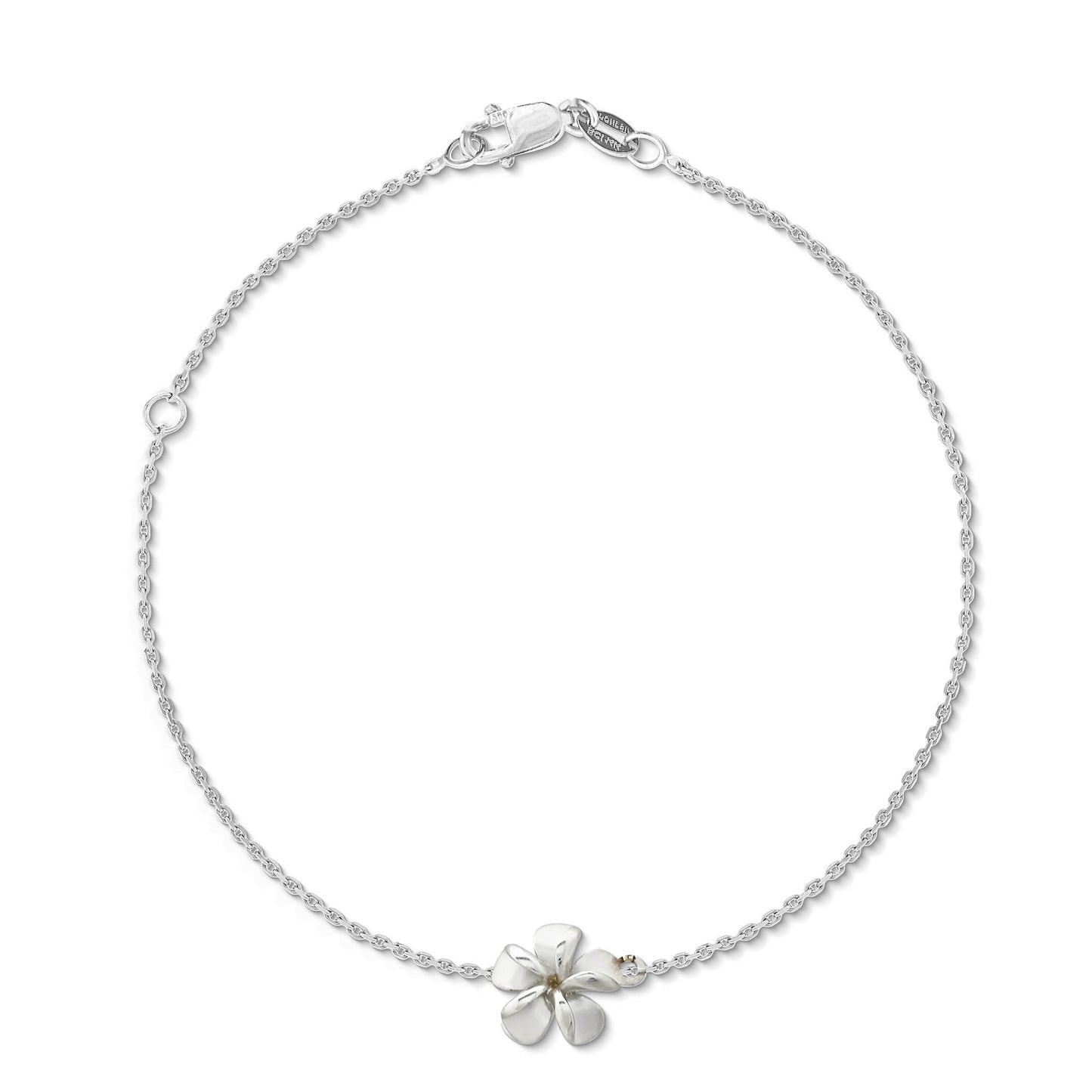 44456 - 14K White Gold - Na Keiki (Children's) Plumeria Bracelet