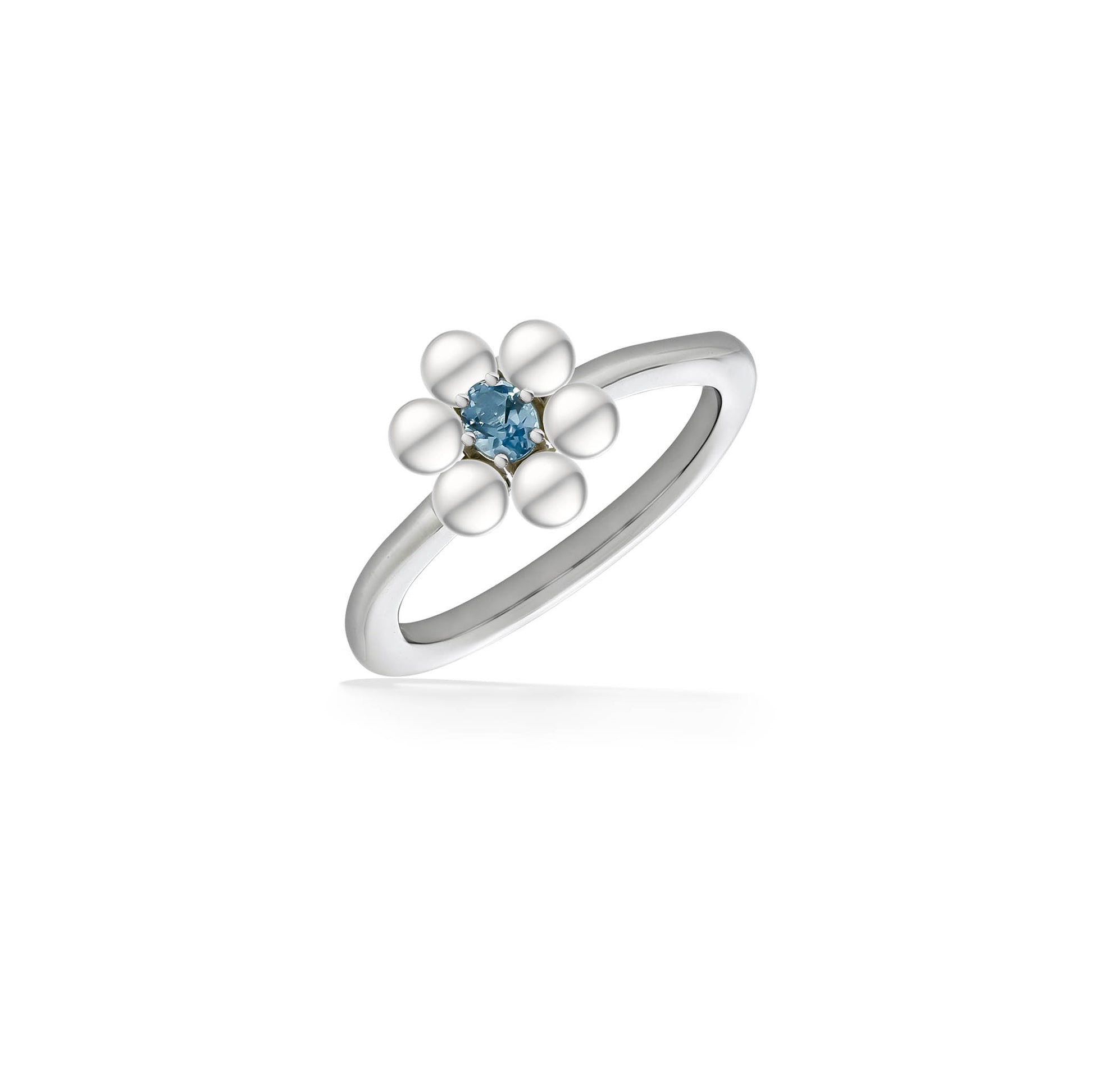 44496 - Sterling Silver - White Freshwater Pearl Flower Ring