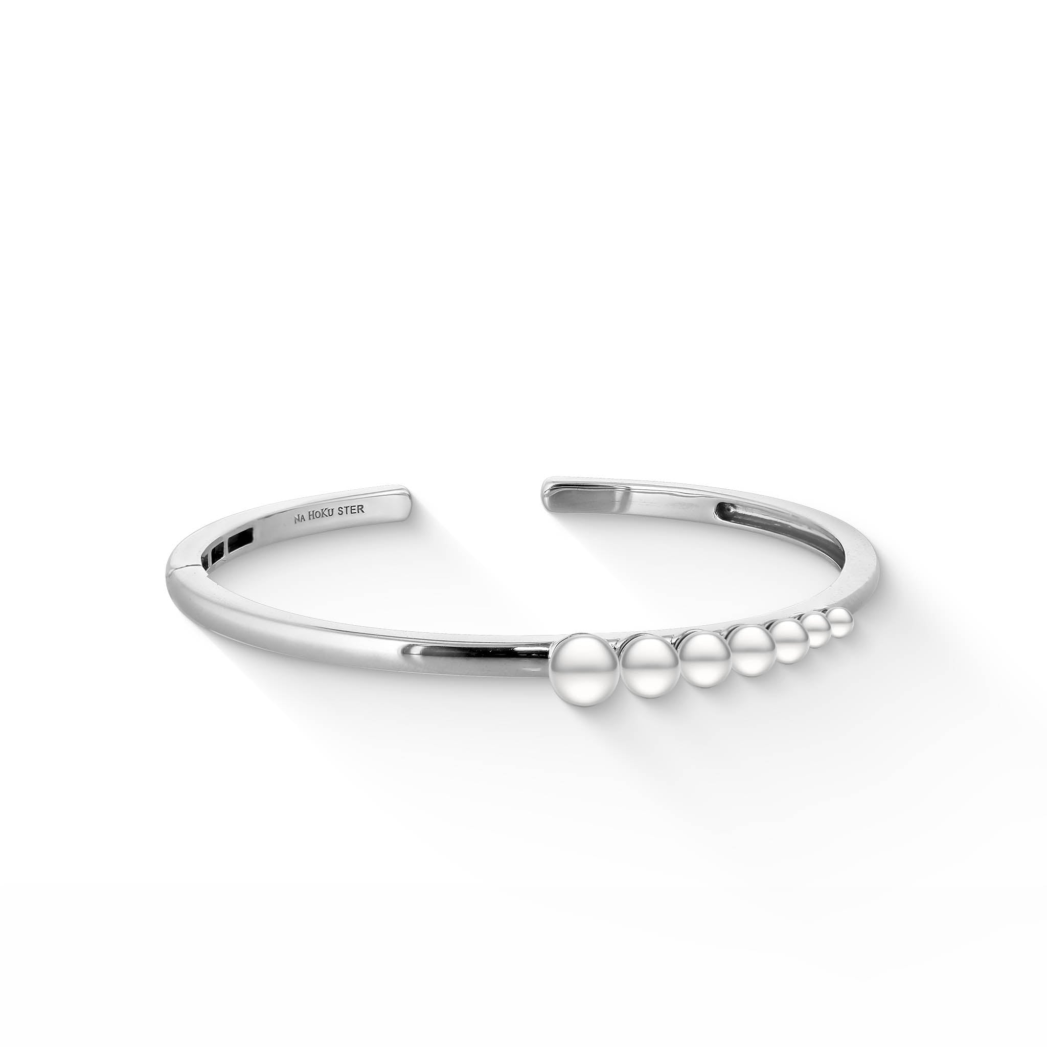 Zales 5.0mm Cultured Freshwater Pearl and Diamond Accent Circle Link  Bracelet in Sterling Silver - 7.25