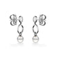 44511 - Sterling Silver - White Freshwater Pearl Circle Drop Earrings