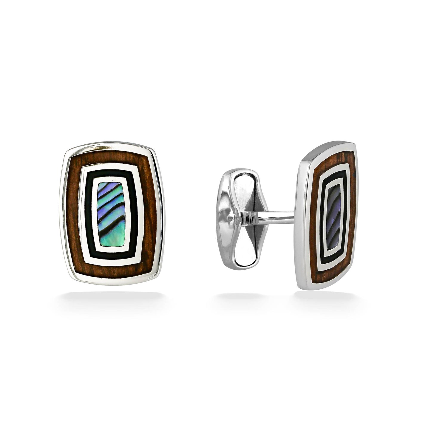 44582 - Sterling Silver - Inlay Cuff Links