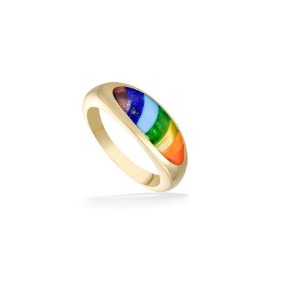 44572 - 14K Yellow Gold - Rainbow Ring