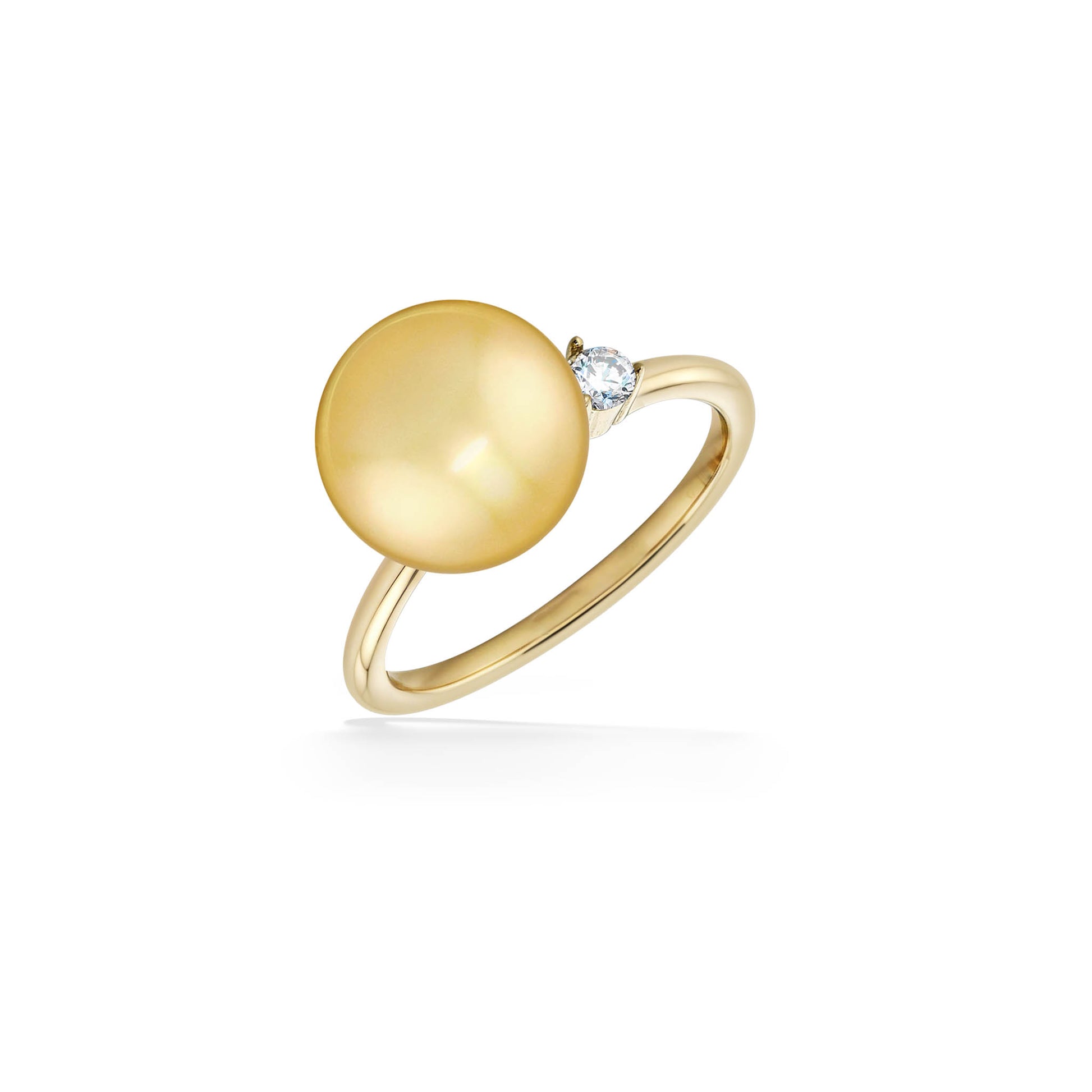 44616 - 14K Yellow Gold - Golden South Sea Pearl Ring